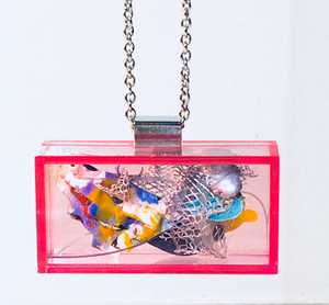 Red Art Node Necklace Available With Free Documentation.01