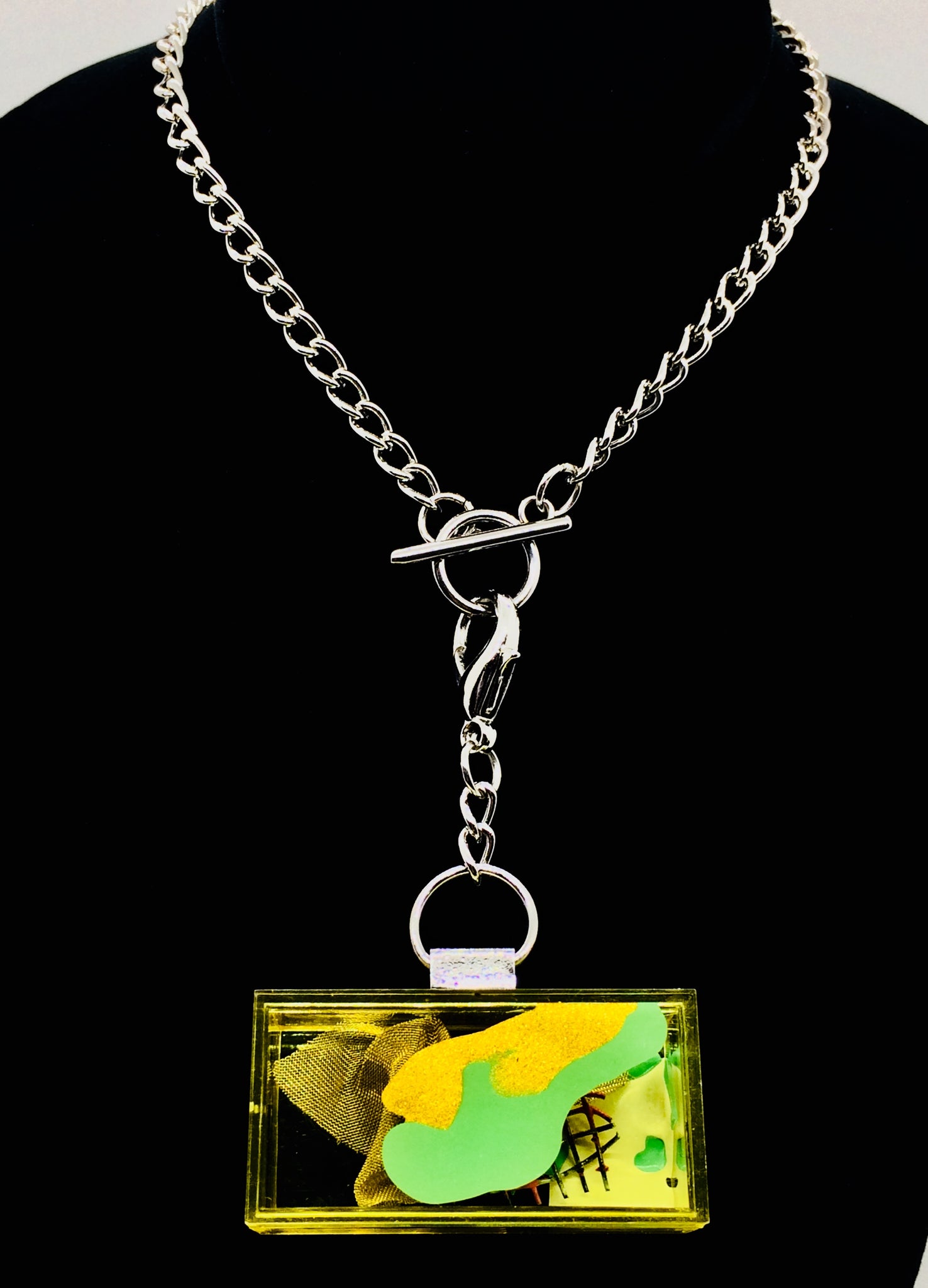 Yellow Node Art Necklace With Chain.01